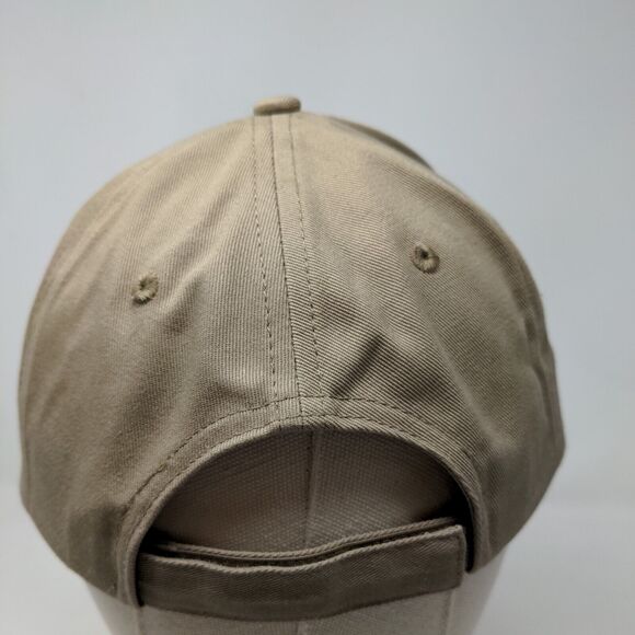 Lands' End Men's Strapback Hat Tan Size OS Hopscotch Air Embroidered Logo - Picture 7 of 11
